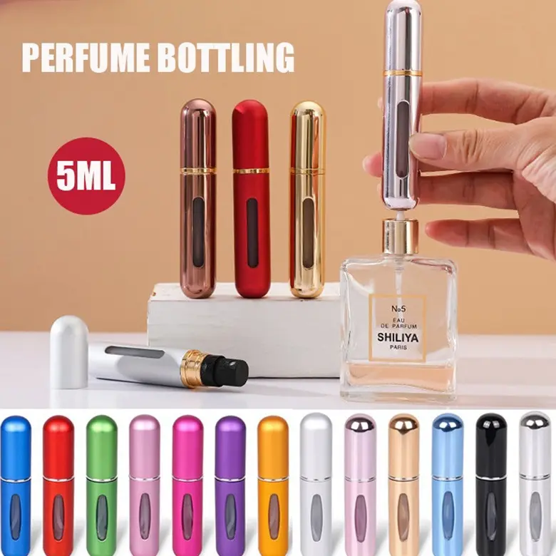 Colorful Portable Mini Refillable Perfume/Liquid Bottle With Spray Scent Pump Empty Cosmetic Containers Atomizer 5 Ml