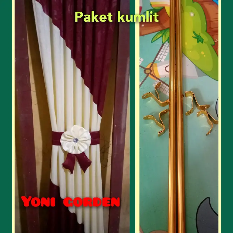 satu set gorden pita gorden  kupu-kupu minimalis Jendela 1