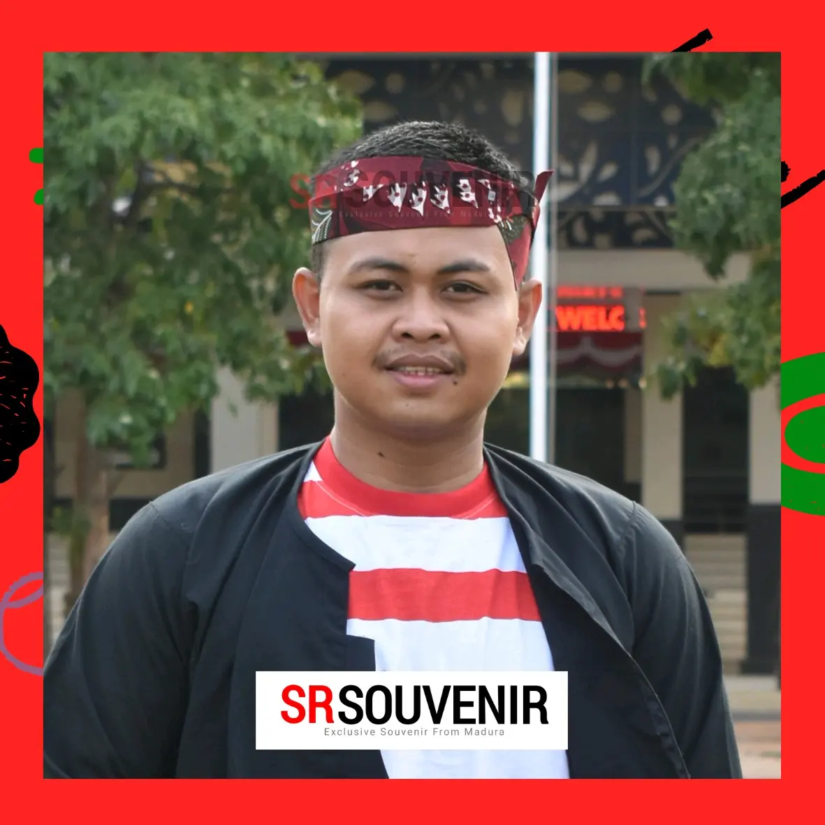 Udeng Khas Merah Masyarakat Madura - Ikatan Kepala Tradisional - Headbands