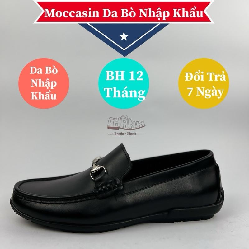 *FREE SHIP*M01: giầy lười nam giầy đi dự tiệc da bò cao cấp phiên bản moca đế cao su đuc mix mác inox 1 đôi 25cm x 12cm Giầy Thủ Công Len Mũi vuông Chân đế phẳng 1 cm trở xuống Mũi tròn Mùa hè giay nam