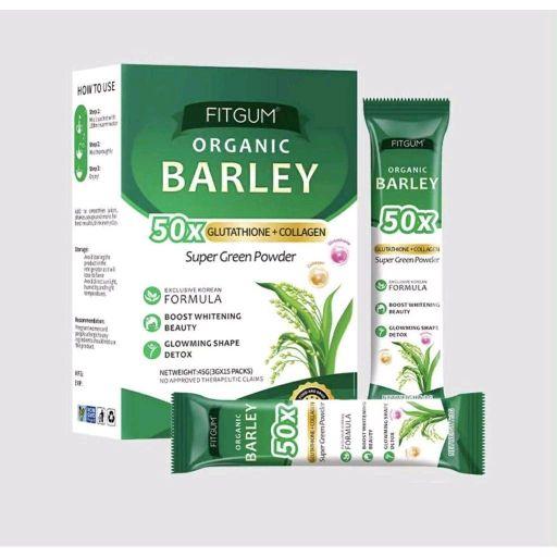 Fitgum Organic Barley 50x Glutathione Collagen Powder - Natural Wholesome Drink for Enhanced Health Benefits - Daily Consumption Supplement - Healthcare