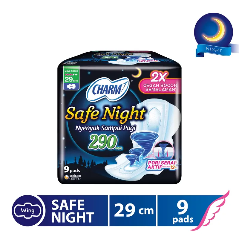 Charm Safe Night - Wing 29cm 9 Pads