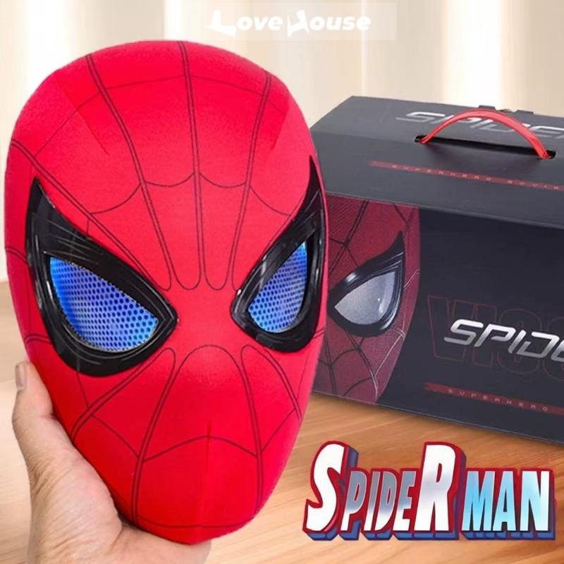 LoveHouse Mặt Nạ Người Nhện Marvel Trang Phục Halloween Vải Thoáng Khí Điều Khiển Chớp Bằng Cằm Kích Thước 19x28CM Màu Đen Đỏ Cho Trẻ Em Trên 15 Tuổi