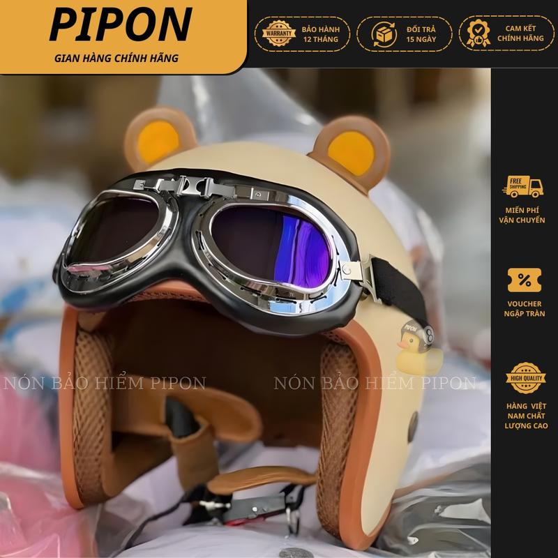  Nón bảo hiểm 3 4 trùm đầu kèm Kính Phi Công và Tai Mèo  Tai Gấu Nhiều màu sắc nón bảo hiểm 3 4 đi phượt cho nam và nữ 