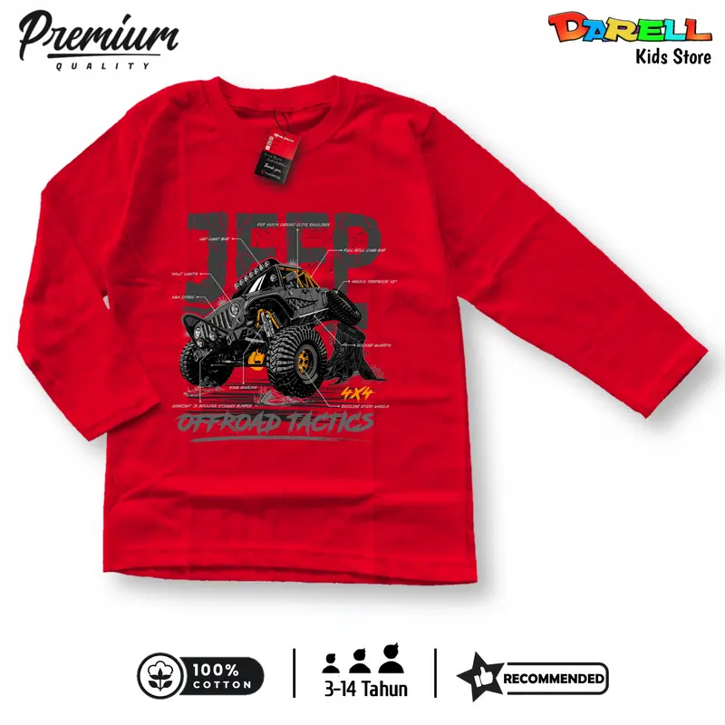 Baju kaos anak lengan panjang laki laki usia 3,5-14 tahun Kaos anak 4