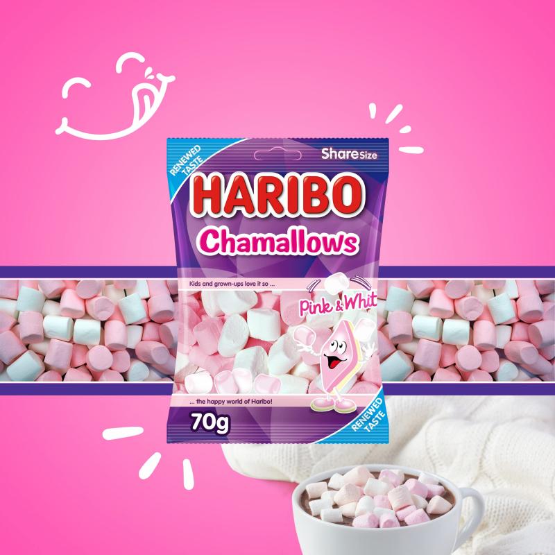Kẹo Xốp Haribo Chamallows Pink & White 70gr nhập khẩu Đức 3