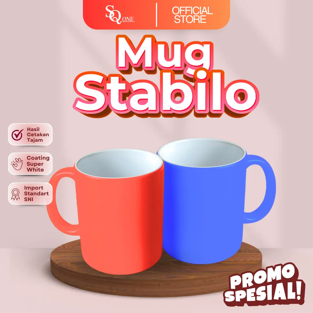 MUG SQONE - MUG STABILO FULL COLOR WARNA STABILO