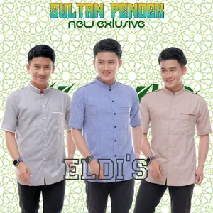 Baju Koko sultan lengan pendek Lembut Muslim Pria Dewasa