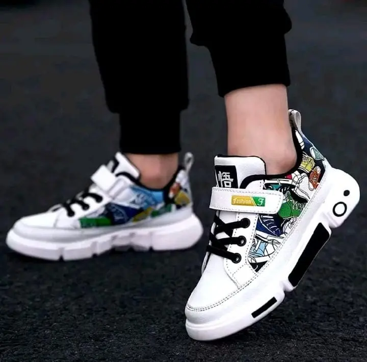 AV SHOES-Sepatu Sneakers Anak Laki-Laki Casual Sport Model Gambar Digital Printing Bahan Sintetis Ukuran 26-35