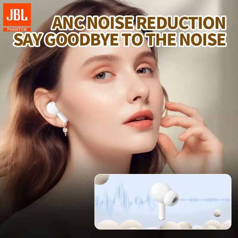 JBL Phantom A9 ANC Headphone Nirkabel Layar Sentuh LCD Bluetooth Earphone TWS Earbud Olahraga Tahan Air dengan Mikrofon Terintegrasi 4