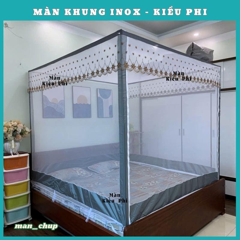 Màn Mùng Khung Inox Không Khoan Tường 1m4, 1m6, 1m8, 2m2, màn khung inox chống muỗi cao c