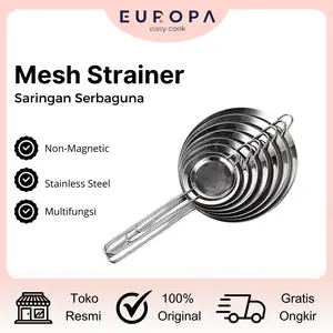 SARINGAN SERBAGUNA STAINLESS SARINGAN TEH + TEPUNG + MINYAK+ JUS, 8/10/12/14/16/18/20/22CM EUROPA