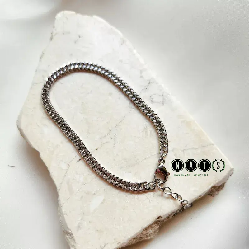 Nats Living: Gelang Tangan Titanium Wanita Anti Karat, Sisik Naga Cubani 6