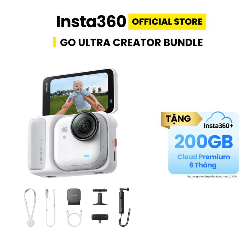 Camera Insta360 GO Ultra Creator Bundle - Camera Mini 4K Quay Vlog POV