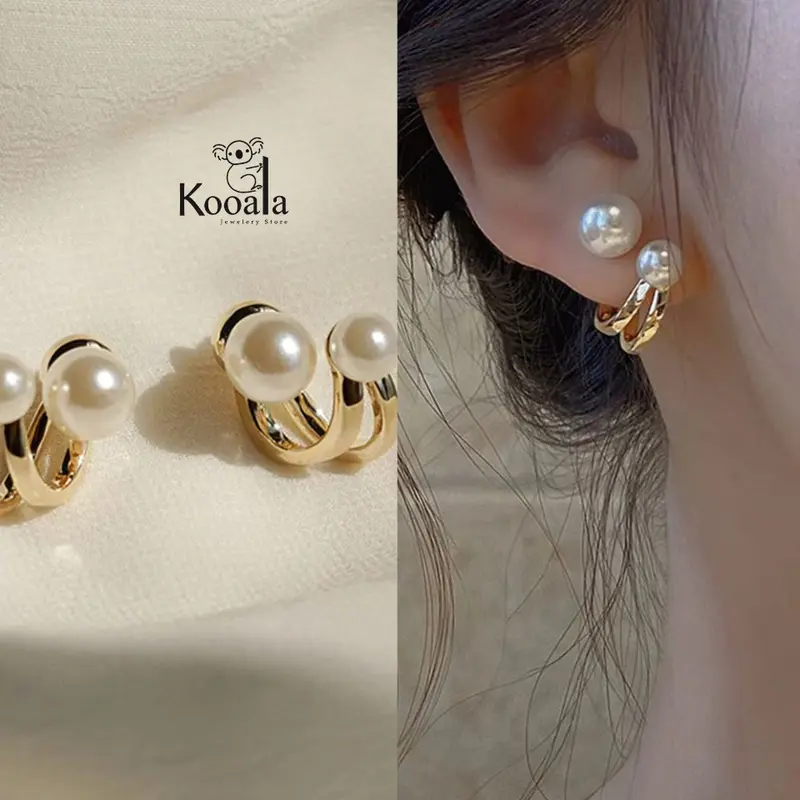 Anting Stacey 2 Pcs Aksesoris Wanita Model Simple Elegan Fashionable Kekinian 0