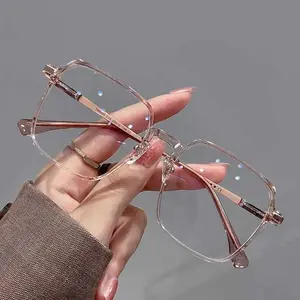 KS Kacamata Hitam Anti Blue Light Anti Radiasi Blue Ray Gaya Korea Bahan Metal Bentuk Bulat Oval quare untuk Pria dan Wanita K14 8128