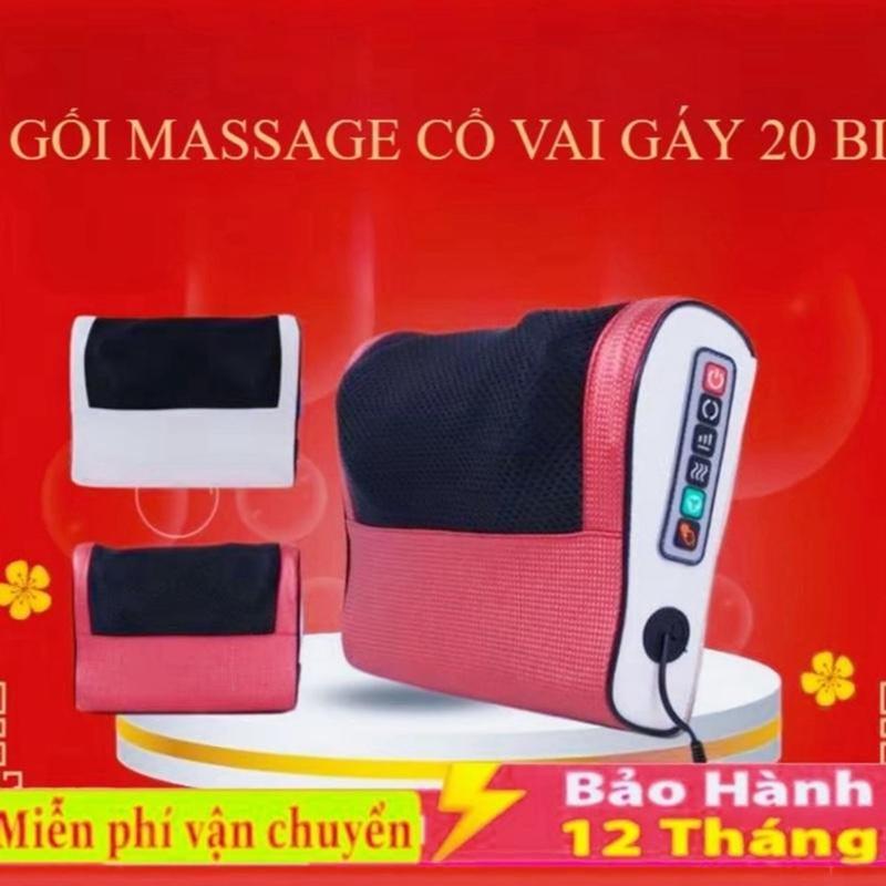 Gối massage  Cổ Vai Gáy, Máy Mát Xa 20 bi cao cấp - Hỗ Trợ Giảm Đau và Đem Lại Giấc Ngủ Ngon
