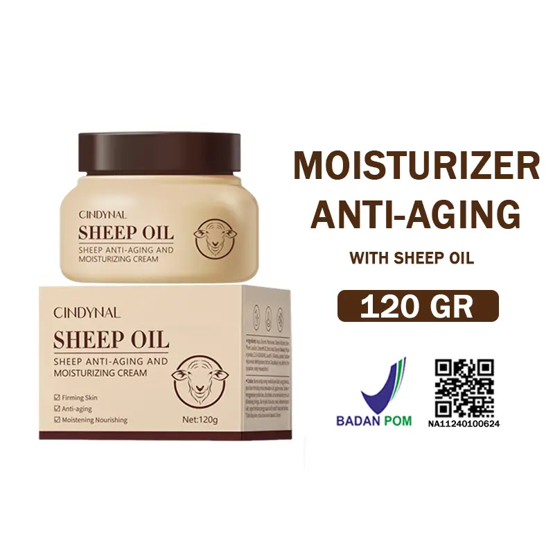 BPOM Cindynal Sheep Oil Moisturizing Cream Goat Milk Anti Aging Pelembab Wajah Kering dan Kusam / Skin Barrier Moisturizer 0