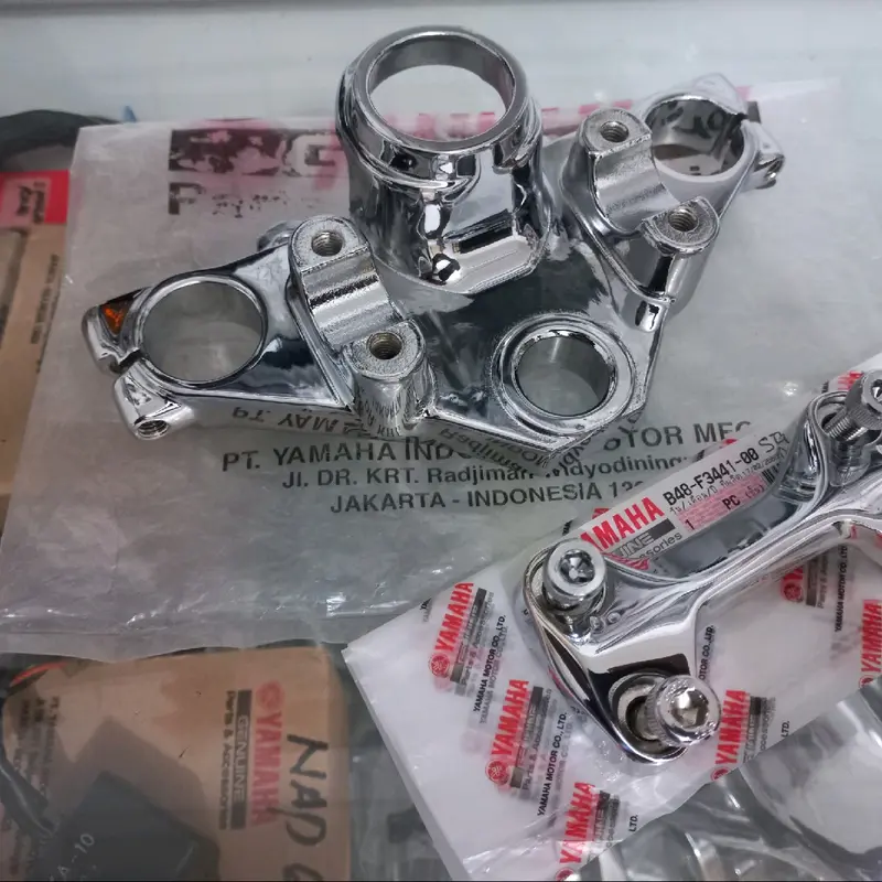 SEGITIGA ATAS RX KING ORIGINAL FINISHING CHROME CELUP SET XABER STANG DAN BAUT 1