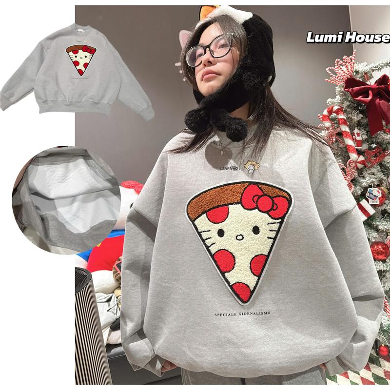 (MỞ BÁN) ( COLLECTION THÊU XÙ) ÁO SWEATER LUMI HOUSE CỔ TRÒN CHẤT LIỆU NỈ HAI LỚP DÀY DẶN FORM RỘNG ĐỨNG FORM  HÌNH THÊU XÙ STYLE ẤM ÁP MÙA ĐÔNG Đ01