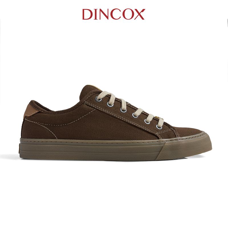  Giày Sneaker Đế Bằng - Vải Canvas Nam E12 Kakao Dincox Shoes 