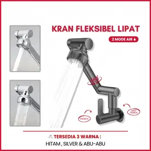 Kitchen Taps Kran Angsa Dapur Fleksibel 2 Mode Air Shower & Jet Kran Wastafel Kran Air Kran Cuci Piring Tembok & drat meja Kran Shower 1/2 Inch - Silver