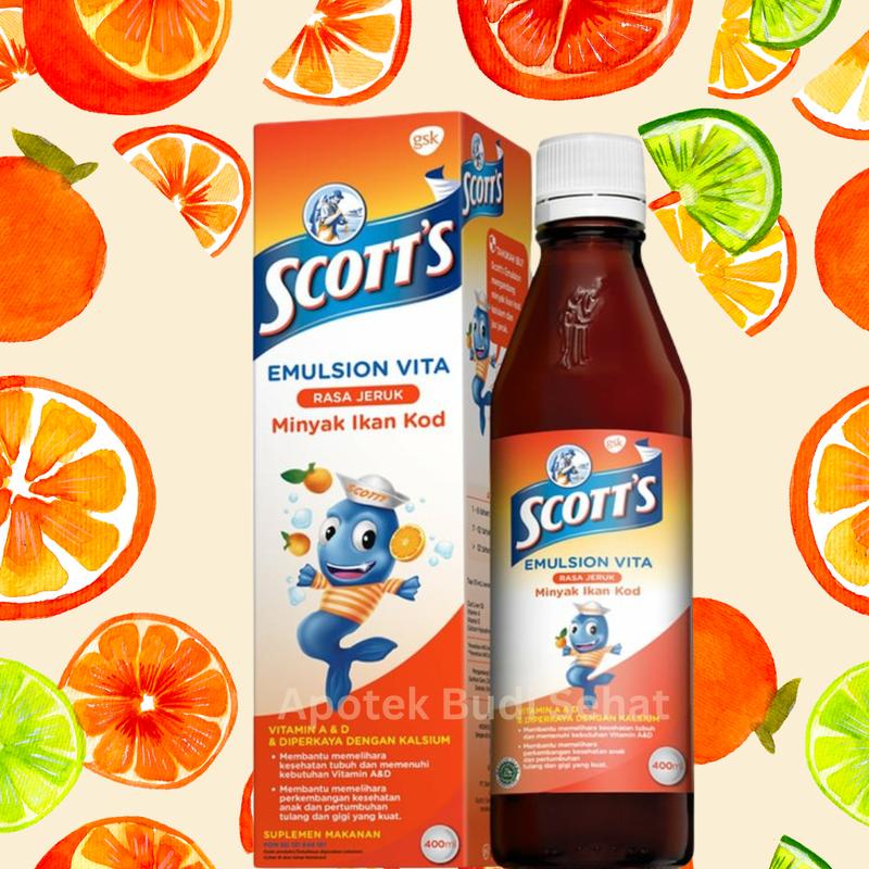 Scott emulsion Omega 3 DHA Scott's emulsion 200 mL Scott Putih Vitamin Anak Scott Scoot Minyak Ikan KOD Vitamin Omega 3 DHA Rasa ORIGINAL Vitamin Anak Scoot Emulsion Vitamin Scott Anak 2