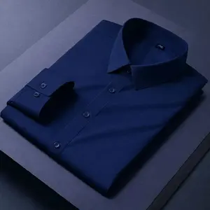 Kemeja Pria Formal Lengan Panjang Slim Fit Kualitas Premium untuk Acara Formal dan Bisnis dengan Desain Elegan Biru