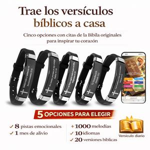 Youtysunny Pulsera cristiana NFC de silicona con cruz｜Versículos bíblicos diarios activados por NFC｜8 emociones para cada momento｜Ajustable, cómoda y resistente al agua｜Lleva la fe contigo y compártela con tu familia