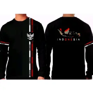 Dulclothes Kaos Indo New Lengan Panjang Katun Sablon Tebal Pria Distro Baju Keren Dewasa Hitam Motif Indonesia Oblong Premium