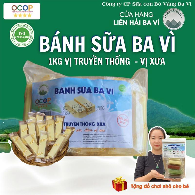 1kg - 2 Túi Bánh Sữa Ba Vì Truyền Thống Thơm Ngon Đậm Vị Sữa Con Bò Vàng - Liên Hải Ba Vì