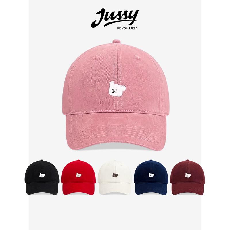 Mũ Lưỡi Trai Hàn Quốc Thêu Icon Cún Cưng Jussy Official Nón Kết Nam Nữ Vải Cotton Form Mềm Size To 62cm Có Khóa Chỉnh