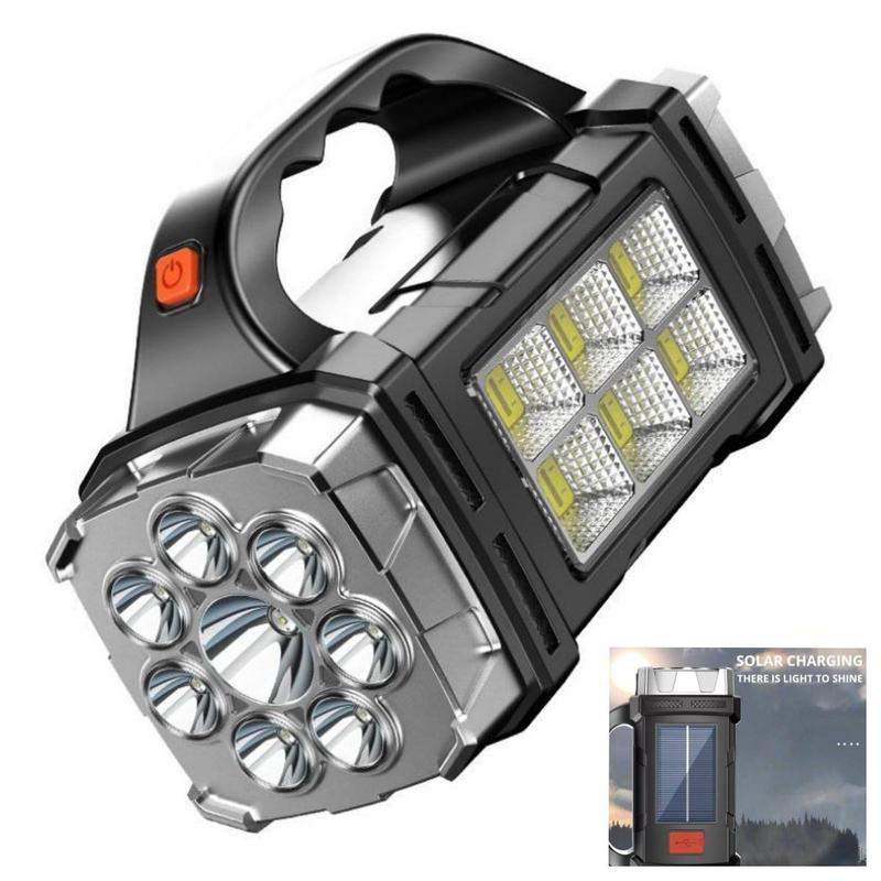 Đèn Pin Sạc Năng Lượng Mặt Trời, Đa Chức Năng Ngoài Trời, Nguồn Sáng 3 Mặt, Chức Năng Power Bank Có Thể Sạc Lại Đèn Cầm Tay Đèn Cầm Tay Thích Hợp Cho Cắm Trại Ngoài Trời, Đi Bộ Đường Dài, Đạp Xe, Câu Cá, Chiếu Sáng