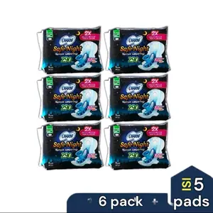 Charm Body Fit Pembalut Wanita 29cm Safe Night Wings  6Bks x 5pad