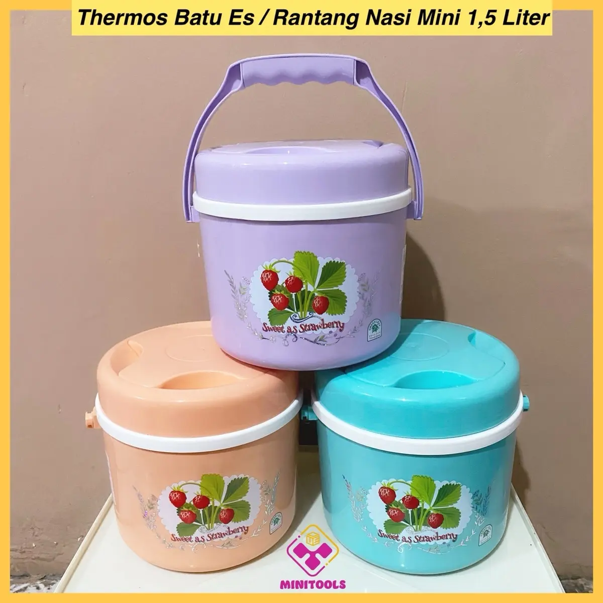 Thermos Es Mini / Rantang Nasi Mini 1,5 Liter Green Leaf 1222