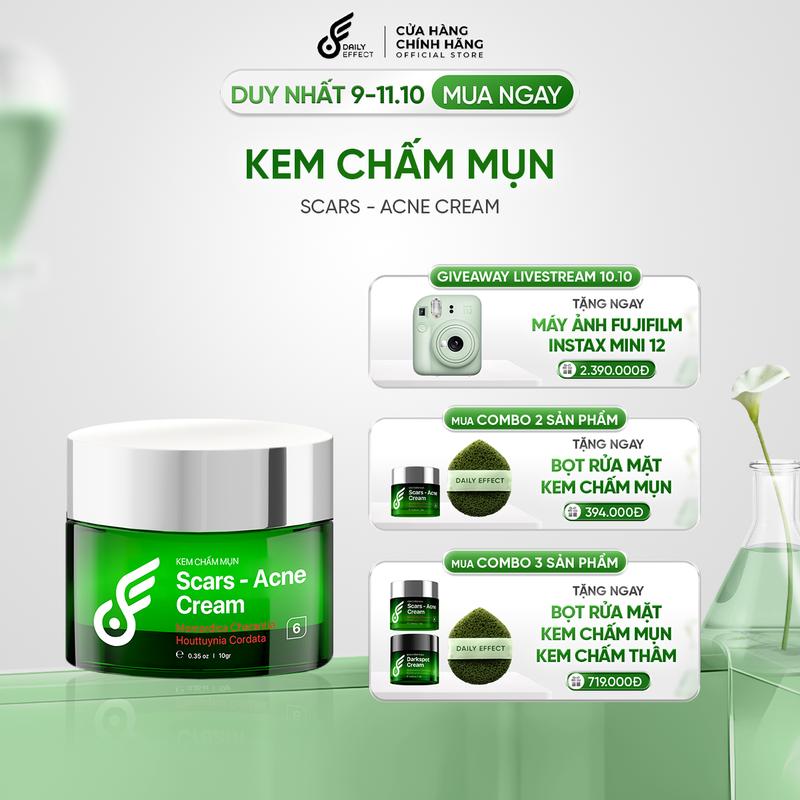 Kem Chấm Mụn - Khổ Qua Diếp Cá DAILY EFFECT 10g (hỗ trợ làm khô nhân mụn & cải thiện mụn & Chăm Sóc Da Làm Đẹp Da Giảm Thâm)