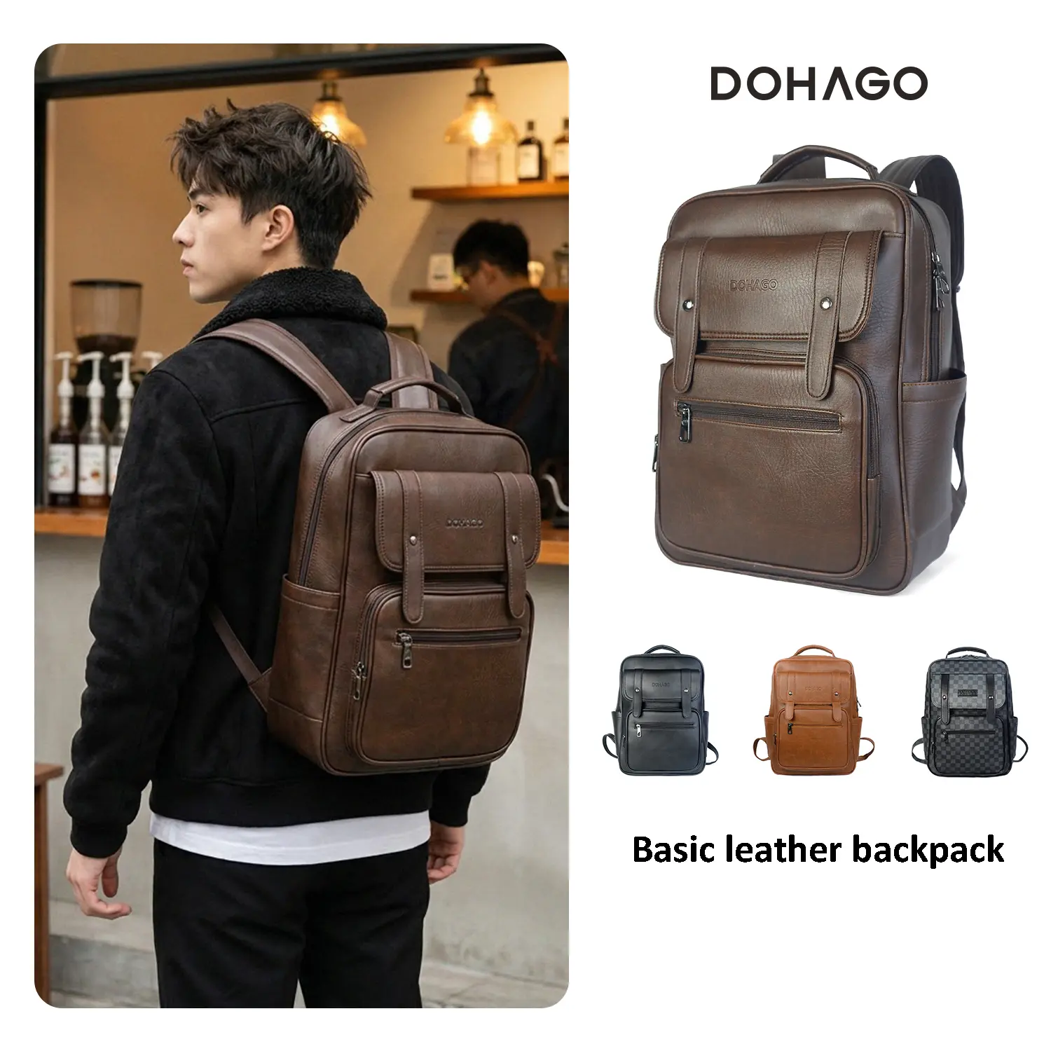 Balo Da DOHAGO BNA01 Balo Đựng Laptop Đa Năng Bag