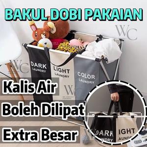 3IN1 Bakul Dobi Baju Pakaian Kotor Kapasiti Besar Kalis Air Penyimpanan Mainan Baby Laundry Besar Murah Foldable Dirty Clothes Laundry Hamper Basket Large Capacity Waterproof Organizer Collapsible Three Grid Home Toy Storage Portable Clothes Baskets Bins