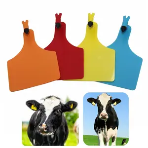 -shaped Nail Head Cattle Ear Label No Words 4 Colors TPU Sheep Pig Horse Ear Tag Farm Livestock Identification Card 50Pcs - Red