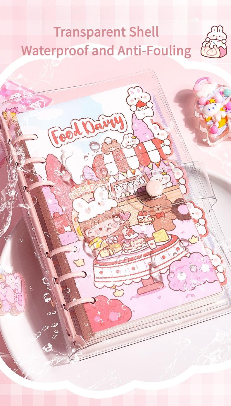 Product Introduction of Set Buku Jurnal Kawaii, 143 PCS, dengan Templat, Sesuai untuk Pemula, DIY, Cangkang Lembut PVC, Kertas Daun Longgar Tebal, Untuk Kanak-kanak, Hadiah Tampan, Set Alat Tulis Berkualiti Tinggi, Ketibaan Baru Paper Stationery 33