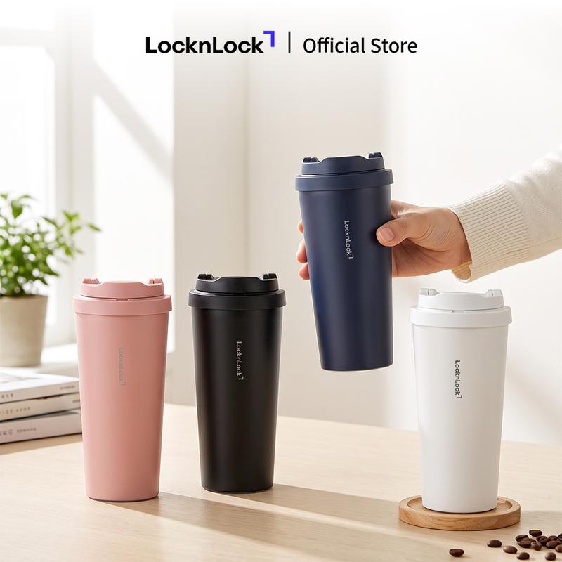 Bình giữ nhiệt Lock&Lock Energetic one-touch 550ml - LHC3249 (6 màu) - Thép không gỉ - 4 màu - nắp bật dễ dàng