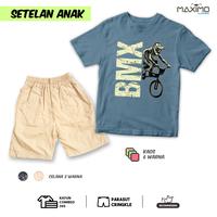 Gambar MAXIMO.CO Setelan Kaos Anak BMX warna Denim dan Celana Parasut Pendek Usia 3-12 Tahun - Kaos + Parasut Pendek Hitam, Setelan M dari Maximo Clothing Store Kab. Bandung 2 Tokopedia