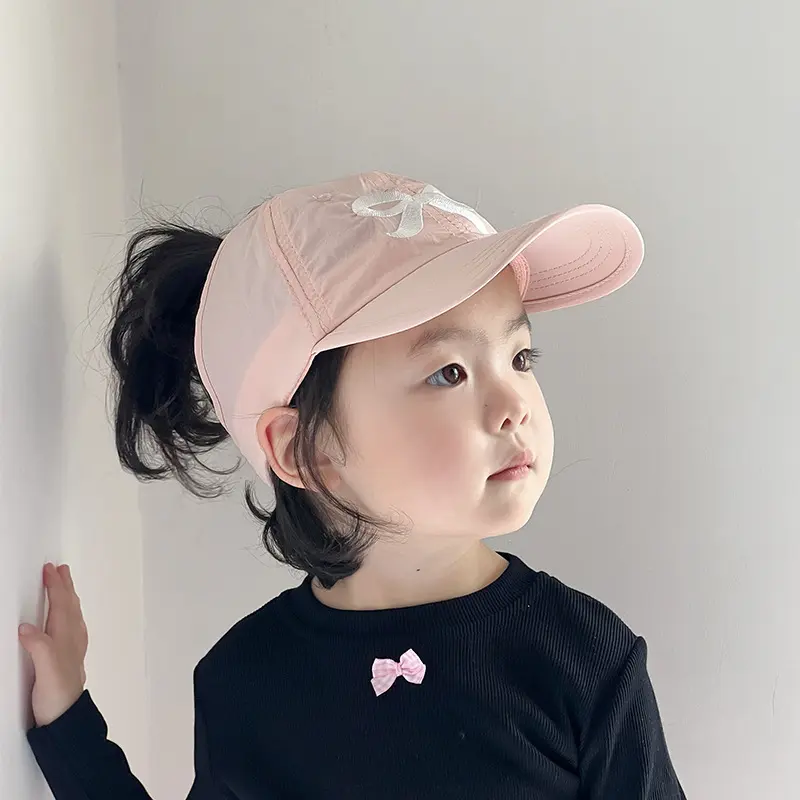 Mũ Mùa Hè Cho Trẻ Em, Mỏng Và Nhanh Khô, Mũ Mỏ Vịt, Nửa Đầu Rỗng Có Thể Buộc Đuôi Ngựa, Mũ Bóng Chày Che Nắng, Thích Hợp Cho Bé Gái Từ 2-8Y 4