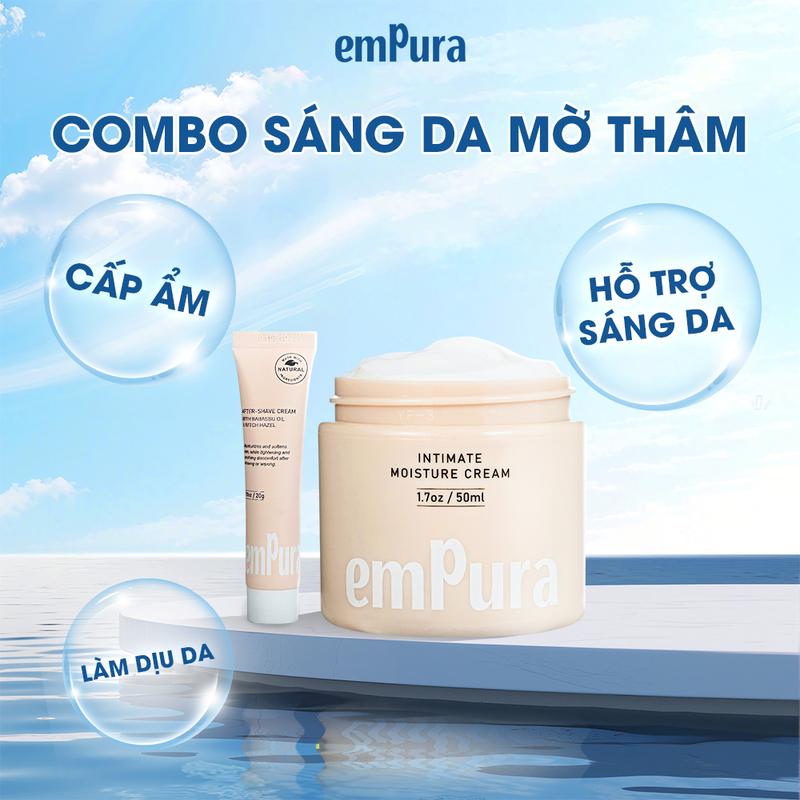  emPura Combo Kem Dưỡng Ẩm Cấp Ẩm Vùng Riêng Tư & Kem Sau Cạo After Shave Combo Phục Hồi Cấp Ẩm Hỗ Trợ Làm Trắng Sáng Da Chống Lão Hóa 20g An Toàn Cho Mẹ Bầu Sau Sinh 