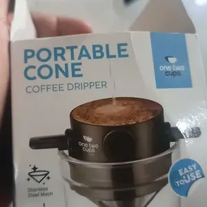 DRIPPER COFFEE FILTER SARINGAN BUBUK KOPI CONE PORTABLE STAINLESS