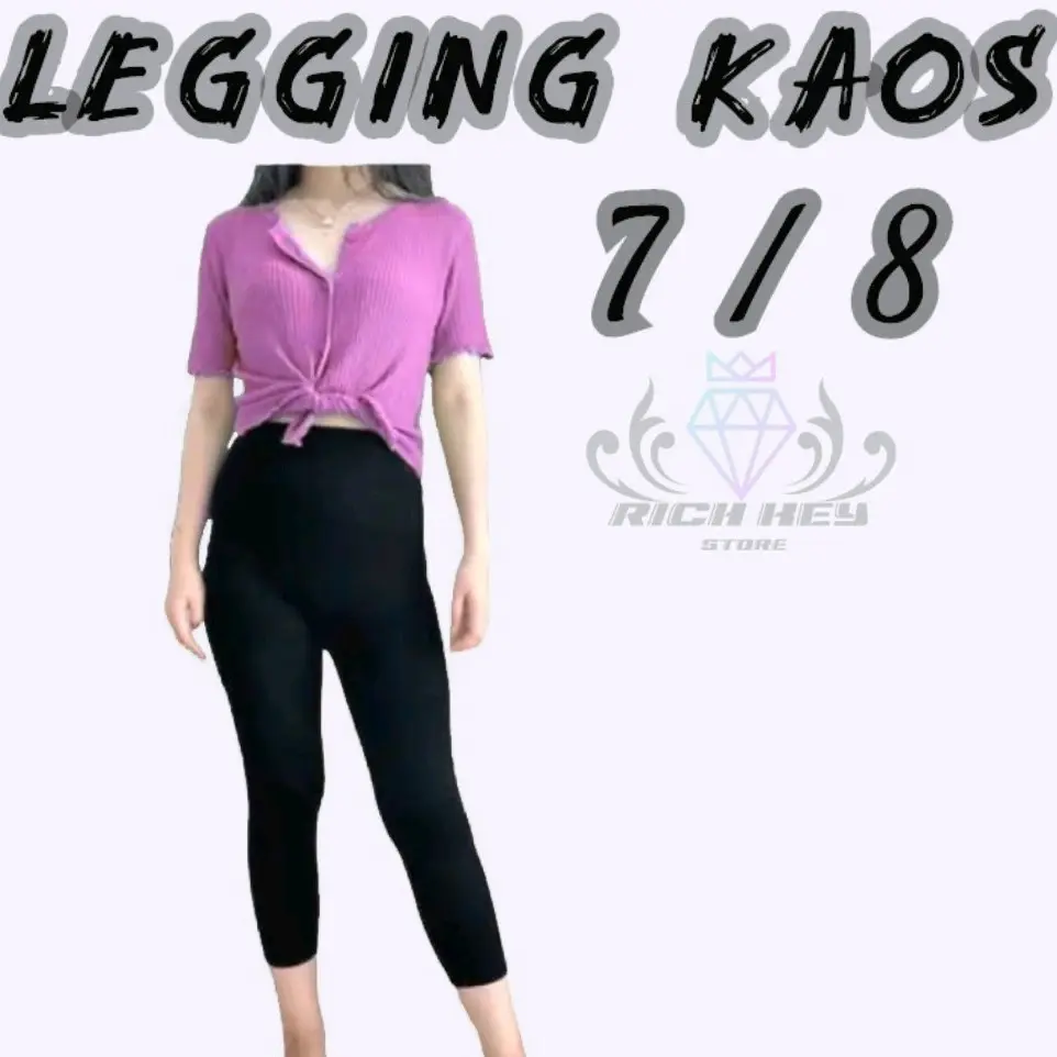 LEGGING PENDEK 7/8 STANDAR JUMBO DEWASA LEGGING WANITA TEBAL ADEM MENYERAP KERINGAT Spandex Celana Celana Celana Celana Celana Spandex Nyaman Fit daily ❤ hitam