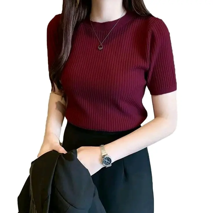 turtleneck lengan pendek / turtleneck pendek viral korea