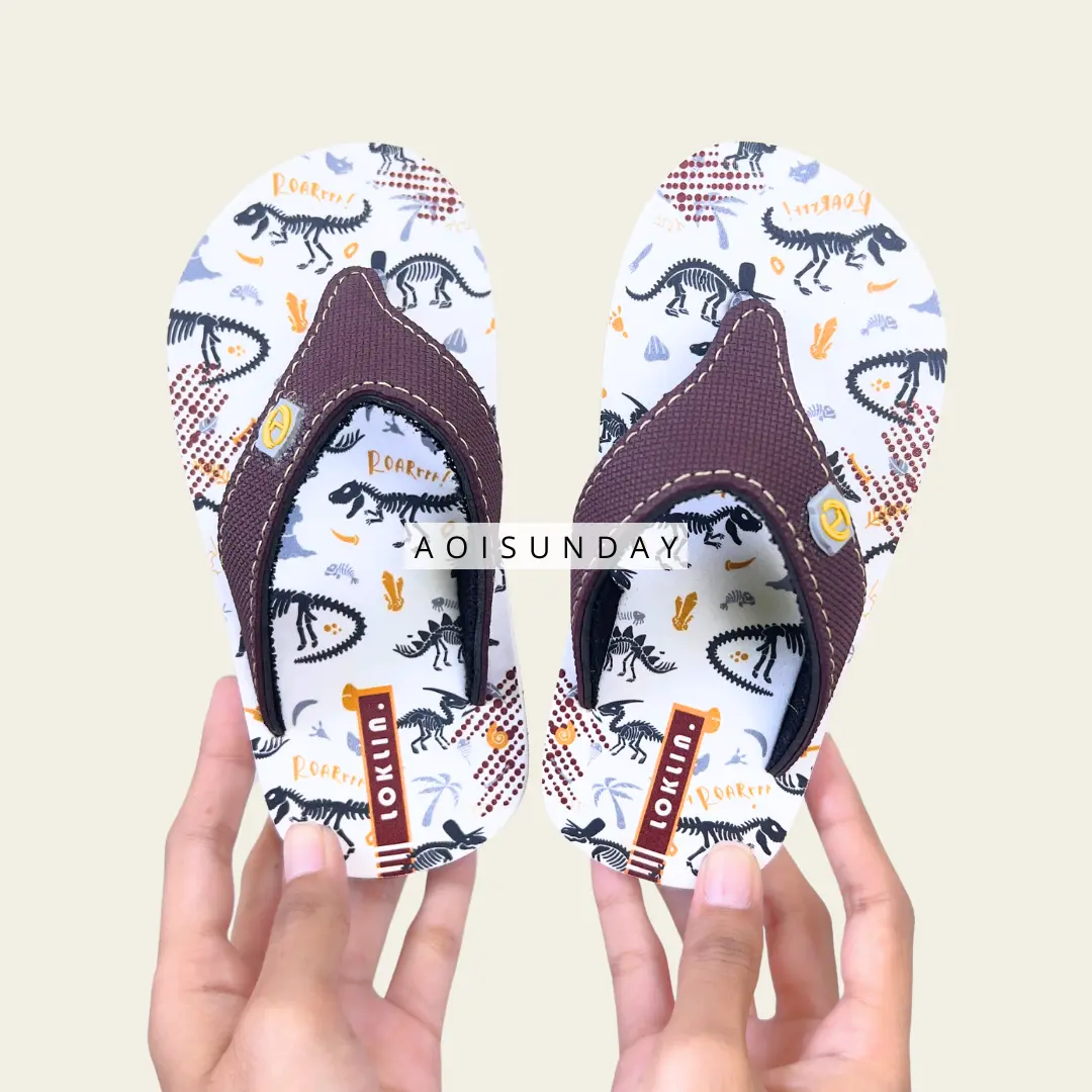 Sandal Anak Laki Laki Motif Dino Brownie