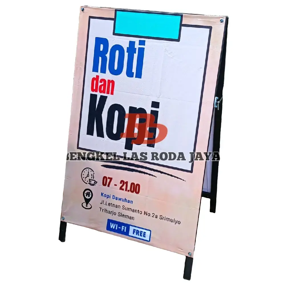 Banner Berdiri 2 Sisi Ukuran T100cm X L70cm