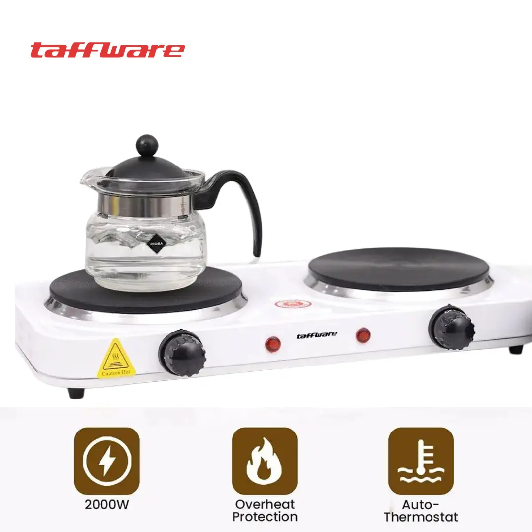 Taffware Kompor Listrik 2 Tungku Portable Adjustable Hot Plate 2000 W